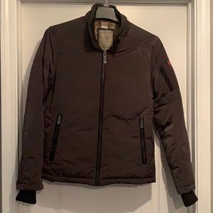 Guess Puffer Zip Winter Jacket Coat Mocha Brown